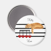 Musikalische Liebe Kitty Cat Magnet (Vorderseite/Rückseite)
