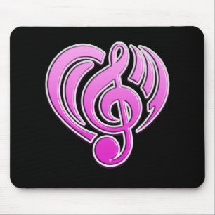 Musikalische Liebesvibrationen Pinkes Herz Musikno Mousepad