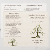 Musikalische Luftige Baum Hochzeitsprogramm (Vorne/Hinten)