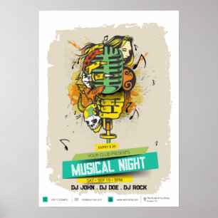 Musikalische Nacht - DJ & Club Kunst Poster