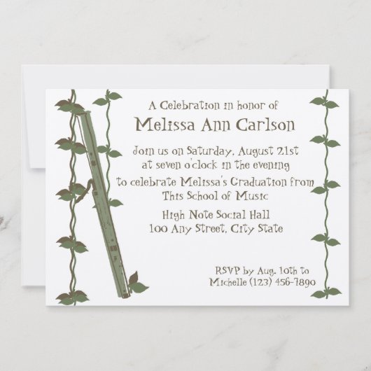 Musikalische Natur/ Bassoon Einladung (Vorderseite)