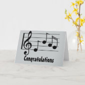 Musikalische Notation Drei Glückwünsche Karte (Gelbe Blume)