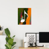 musikalische Note auf einer abstrakten und farbenf Poster (Heimbüro)