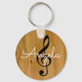 musikalische Note auf Holz mit Namen Schlüsselanhänger (Rückseite)