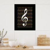 musikalische Note, dreieckige Klammer, coole Grafi Poster (Küche)