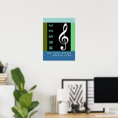 musikalische Note, dreieckige Klammer, Musik inspi Poster (Heimbüro)