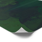 musikalische Note, dreieckige Klappe, grüne Wasser Poster (Ecke)