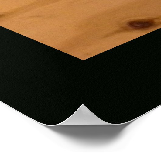 musikalische Note, Dreifach-Klemme auf Holz, Brauc Poster (Ecke)