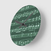 musikalische Note gemustert Runde Wanduhr (Winkel)