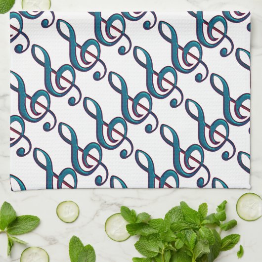 musikalische Note Geschirrtuch (Gefaltet)