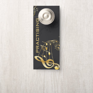 Musikalische Note Grau Gold Luxus Design Türanhänger