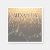 Musikalische Note Luxus funkelnde Konfetti Serviette (Vorderseite)