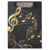 Musikalische Note Luxusgoldene Gestaltung Klemmbrett (Vorderseite)