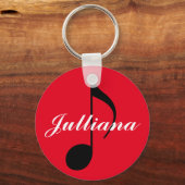 musikalische Note mit Unterschrift Schlüsselanhänger (Vorderseite)