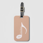 Musikalische Note Monogram Dusty Rose Gepäckanhänger (Vorderseite Vertikal)