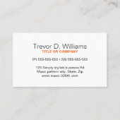 Musikalische Note Muster dunkelgraue und weiße Mus Visitenkarte (Rückseite)