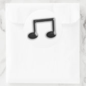 Musikalische Note Runder Aufkleber (Tasche)