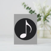 musikalische Note ~ schwarz Postkarte (Stehend Vorderseite)