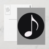 musikalische Note ~ schwarz Postkarte (Vorne/Hinten)