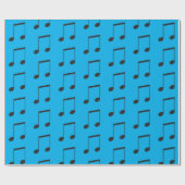 Musikalische Note Simple Blue Black Geschenkpapier (Flach)