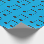 Musikalische Note Simple Blue Black Geschenkpapier (Ecke)