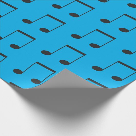 Musikalische Note Simple Blue Black Geschenkpapier (Ecke)