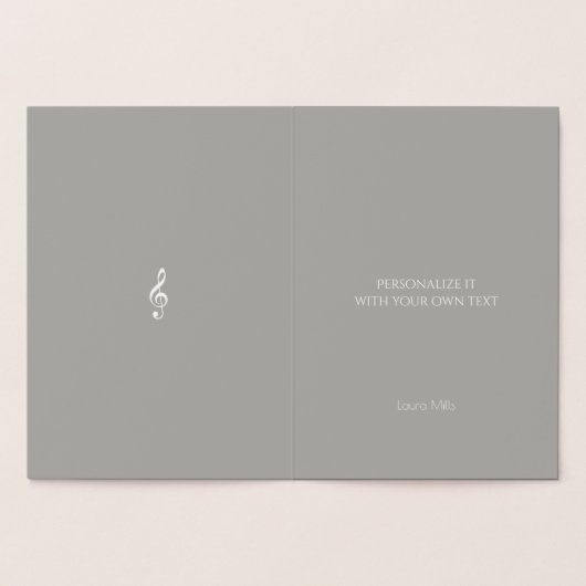 musikalische Note / Treble-Klemme auf Silber Folienkarte (Innenseite)