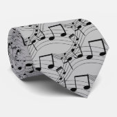 Musikalische Noten auf hellgrau Krawatte (Gerollt)