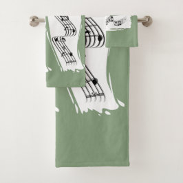 Musikalische Noten Badhandtuch Set