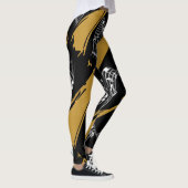 Musikalische Noten Black Gold Modern Leggings (Rechts)