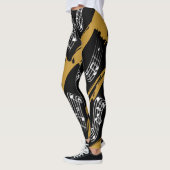 Musikalische Noten Black Gold Modern Leggings (Links)