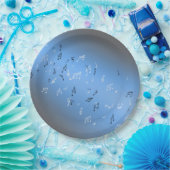 Musikalische Noten Blue Moon Paper Plate Pappteller (Party)