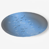 Musikalische Noten Blue Moon Paper Plate Pappteller (Schrägansicht)