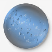 Musikalische Noten Blue Moon Paper Plate Pappteller (Vorderseite)