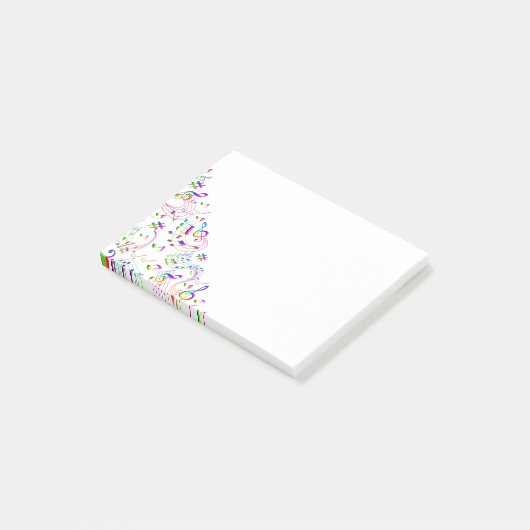 Musikalische Noten farbenfroh Post-it Klebezettel (angewinkelt)
