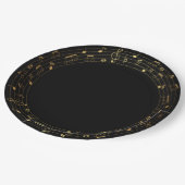 Musikalische Noten, Gerahmte Papiertafel, rund um  Pappteller (Schrägansicht)