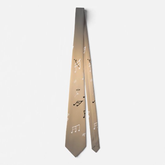 Musikalische Noten Golden Light Neck Tie Krawatte (Vorderseite)
