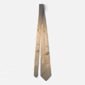 Musikalische Noten Golden Light Neck Tie Krawatte (Rückseite)