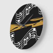 Musikalische Noten Große Wanduhr (Winkel)