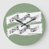 Musikalische Noten Große Wanduhr (Vorderseite)