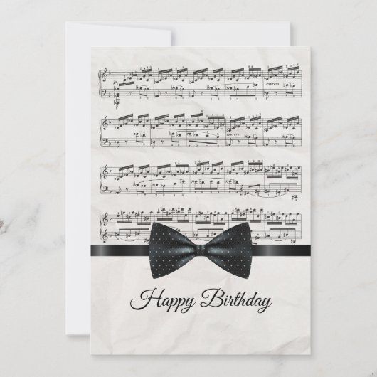 Musikalische Noten Happy Birthday Flat Card (Vorderseite)
