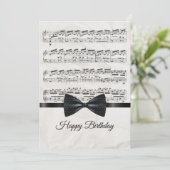 Musikalische Noten Happy Birthday Flat Card (Stehend Vorderseite)