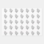 Musikalische Noten in schwarzem Glitzer Geschenkpapier Set (Vorderseite)