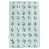 Musikalische Noten in schwarzem Glitzer Mittlere Geschenktüte (Rückseite)