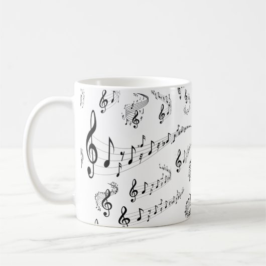 Musikalische Noten Kaffeetasse (Links)