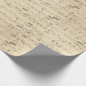 Musikalische Noten Noten Noten auf Tan Geschenkpapier (Ecke)