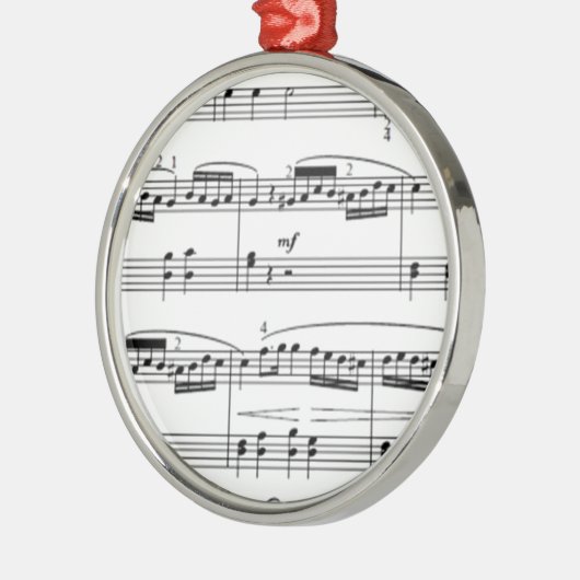 musikalische Noten Silbernes Ornament (Links)