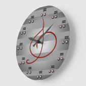Musikalische Noten Treble Clef Musicians Clock Große Wanduhr (Winkel)