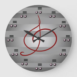 Musikalische Noten Treble Clef Musicians Clock Große Wanduhr