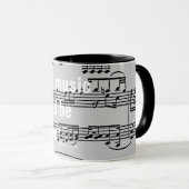 musikalische Noten & Zitat Tasse (VorderseiteRechts)